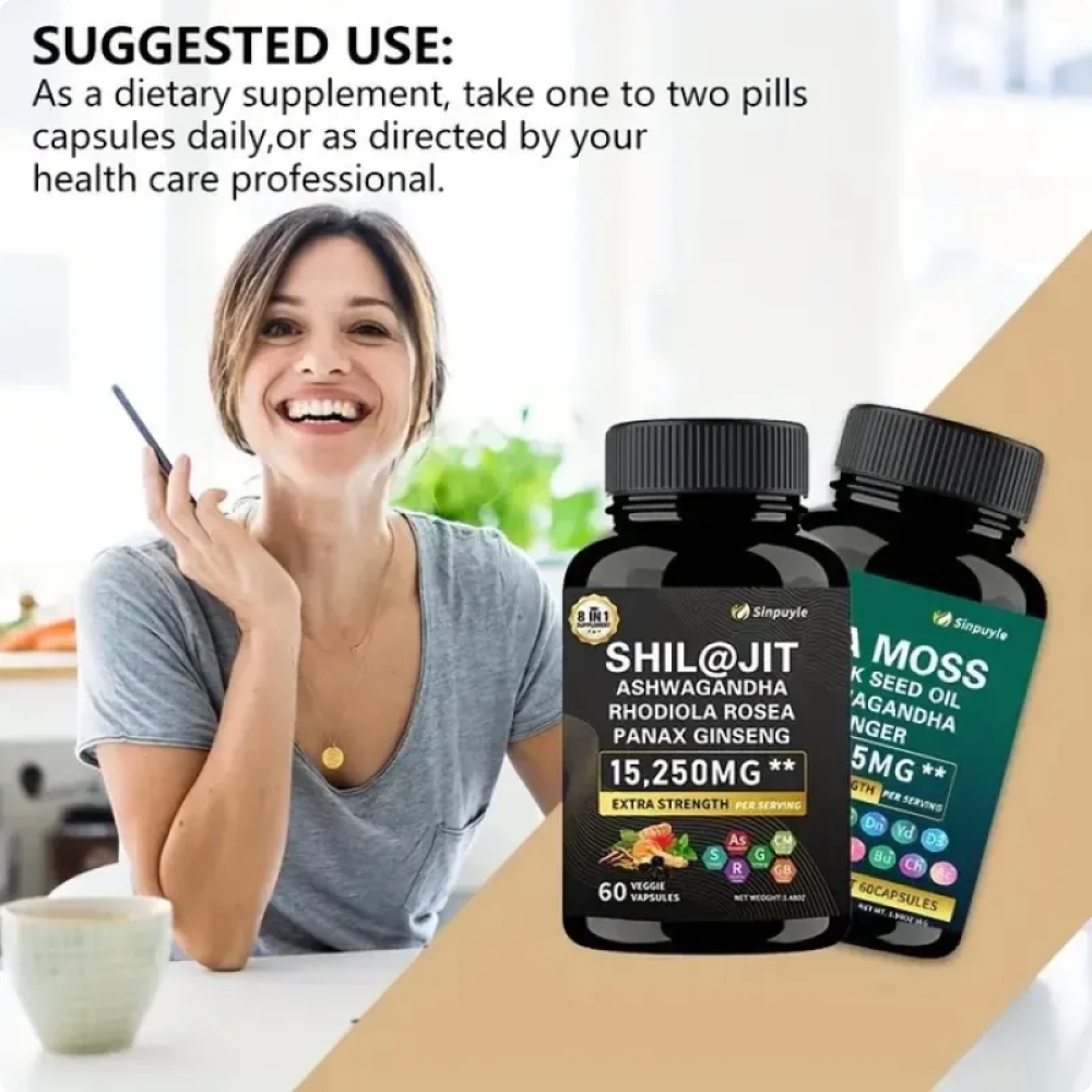 15-in-1 Sea Moss & 8-in-1 Shilajit Ashwagandha pouch